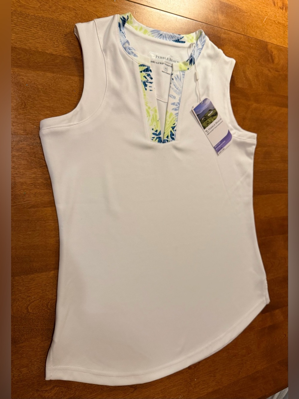 Pebble Beach Women’s XS Golf Top White Sleeveless Dry-Luxe NWT
